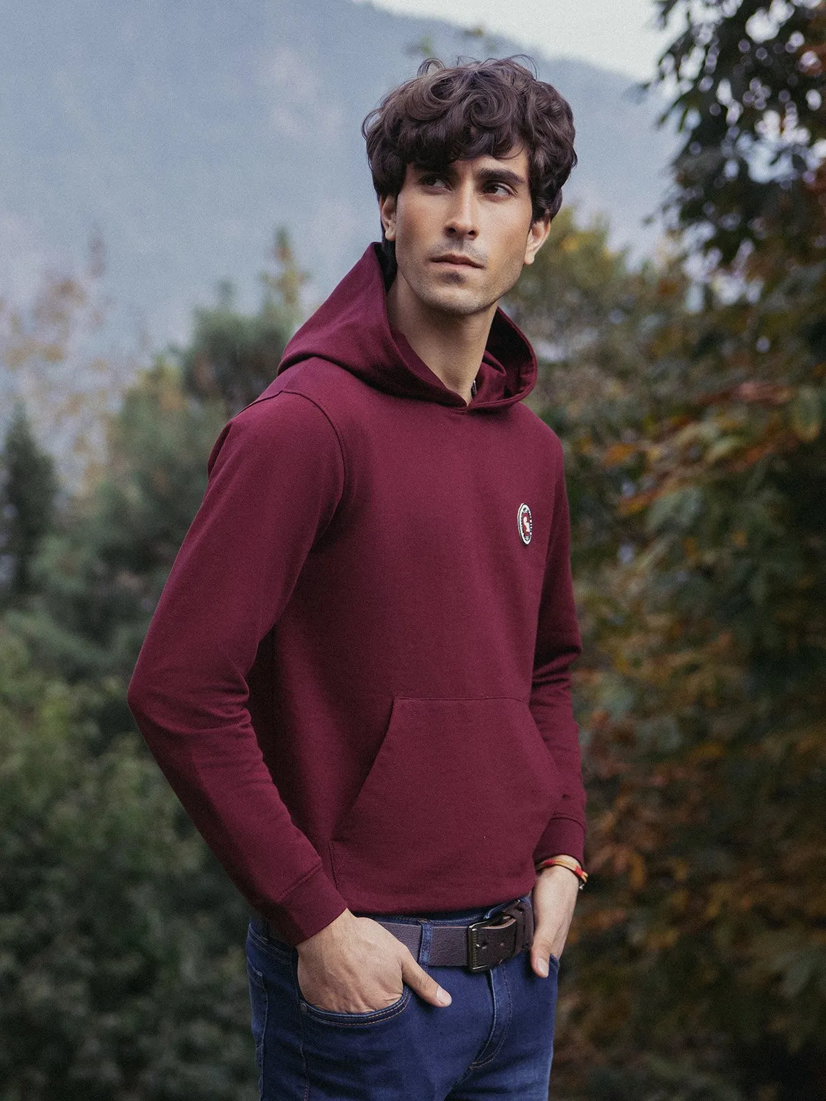 Men's Dark Maroon Hoodie - EMTH23-007