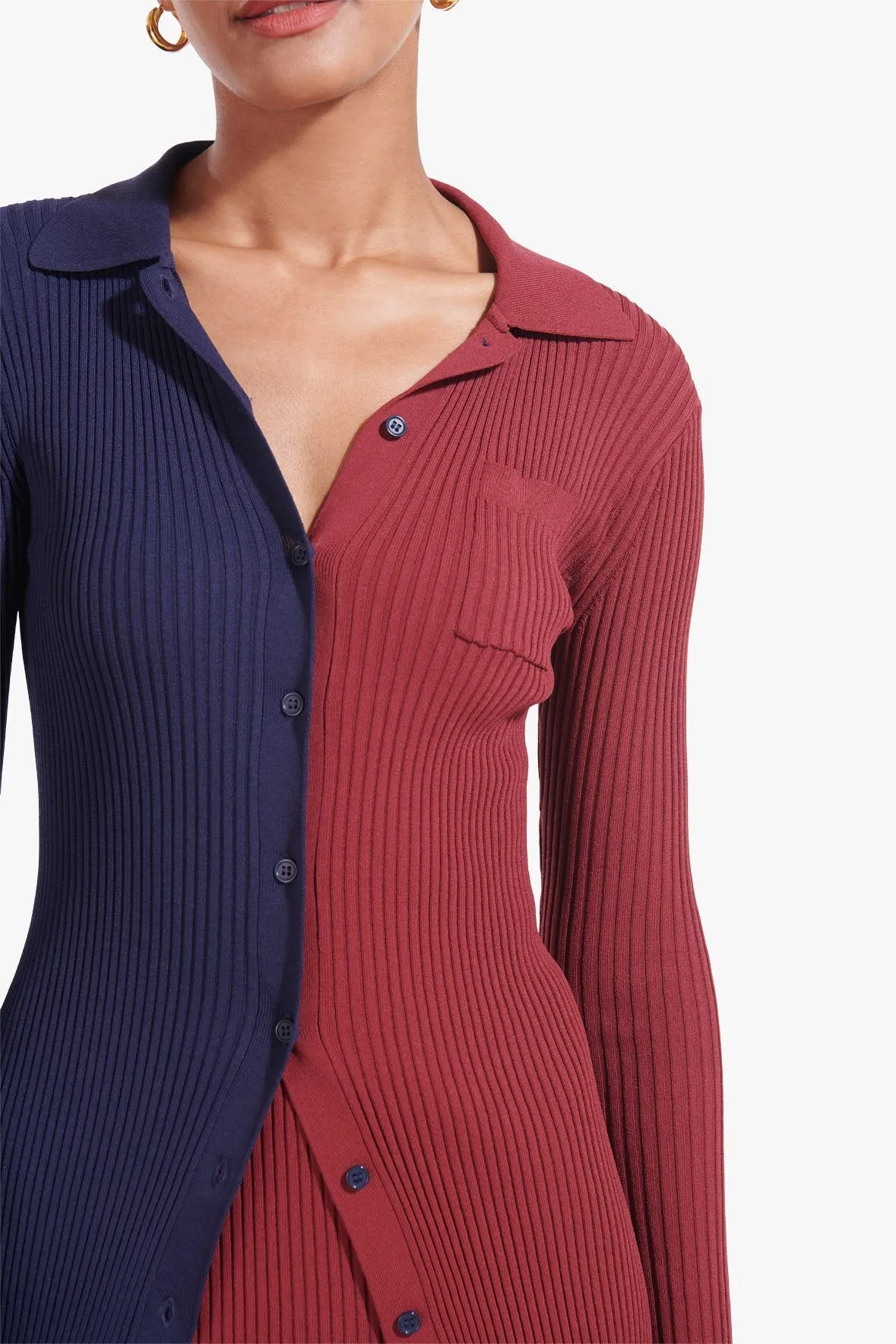 MILTON TOP | NAVY BORDEAUX