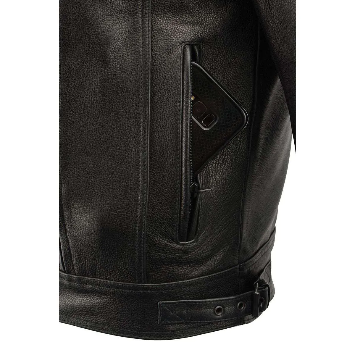 Milwaukee Leather MLM1520 Men's Pistol Pete Vented Black Leather