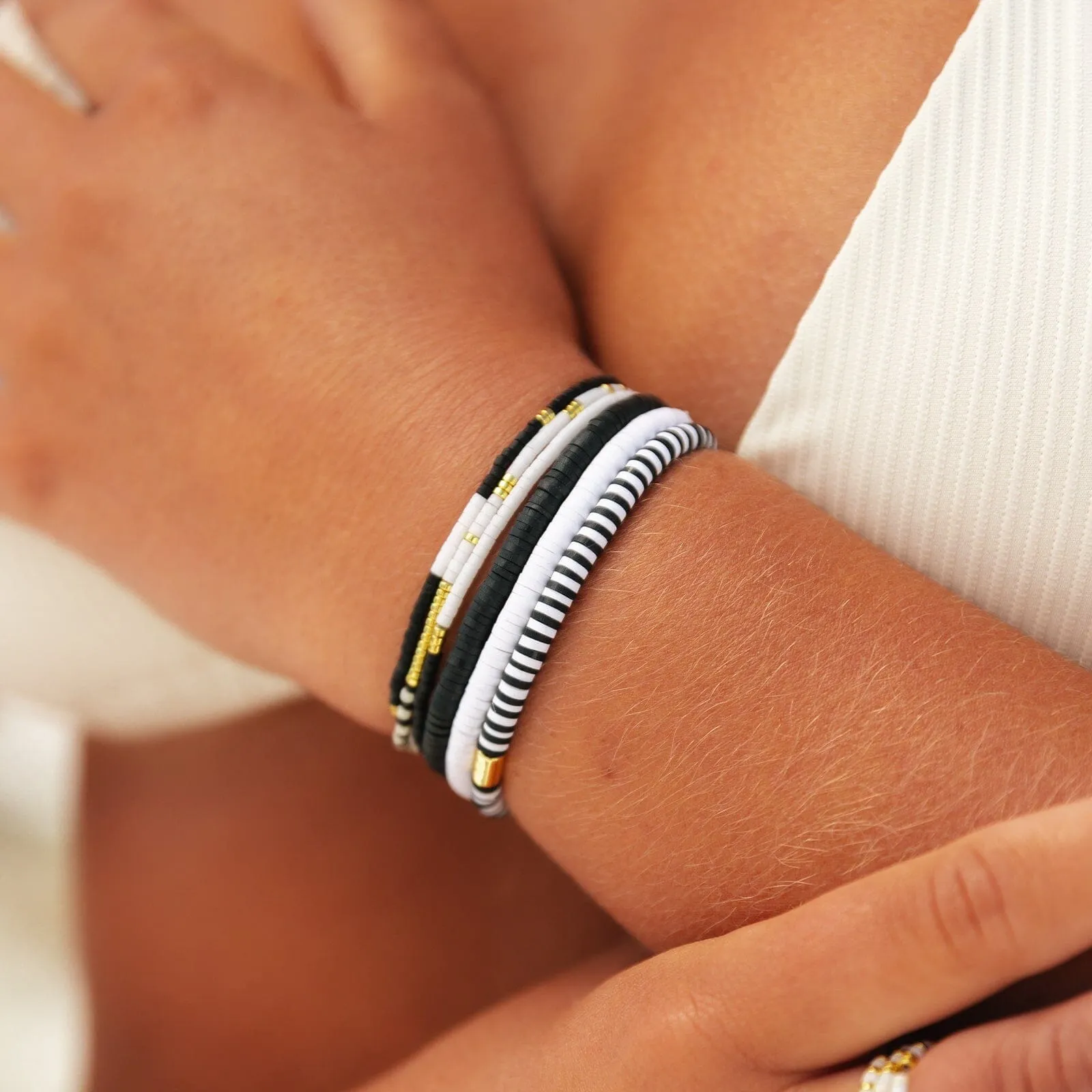 Monochrome Stretch Bracelet Set of 3