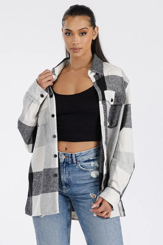 My Boyfriend's Oversized Soft Flannel Shacket