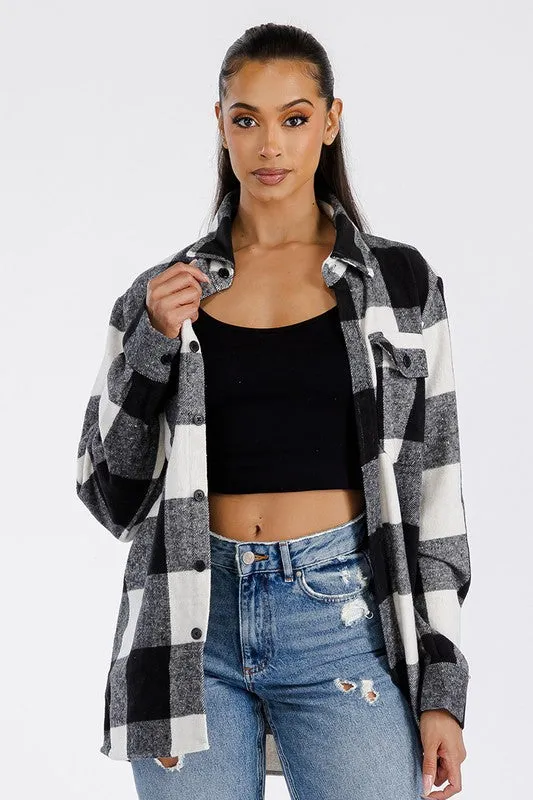 My Boyfriend's Oversized Soft Flannel Shacket