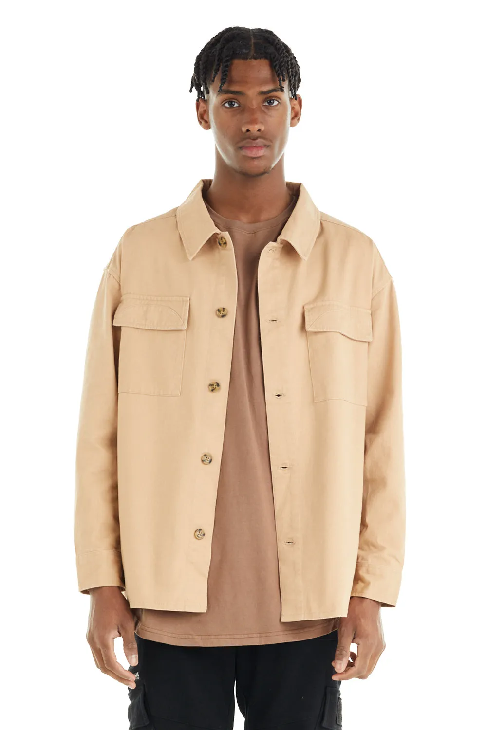 nANA jUDY Mens Dover Shacket Beige