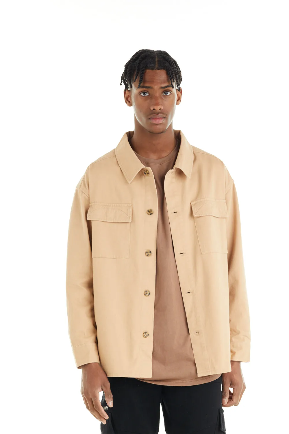 nANA jUDY Mens Dover Shacket Beige