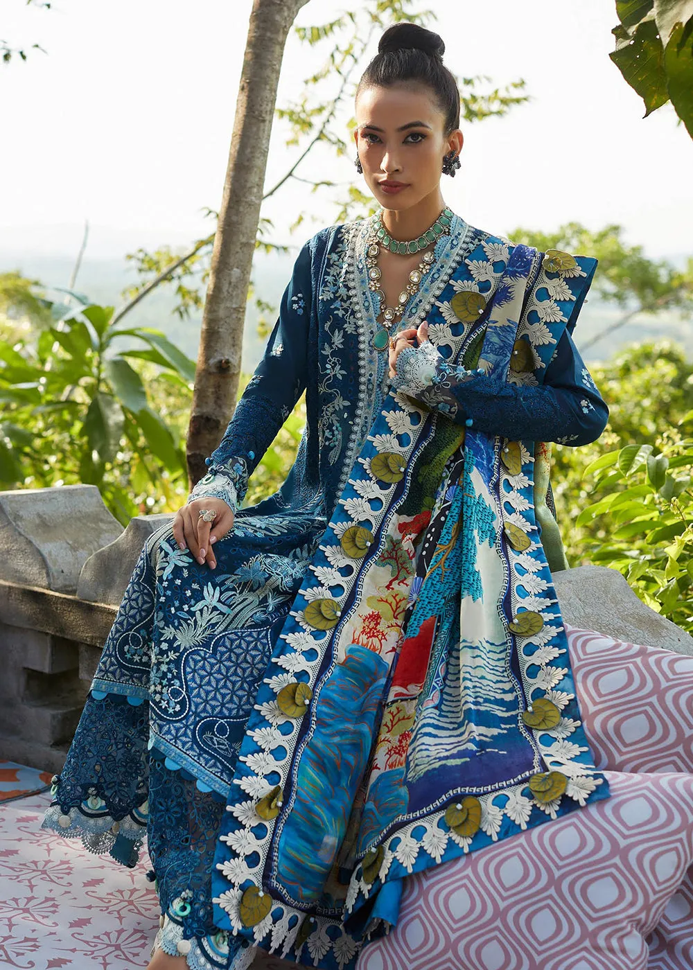 Navy Blue Lawn Suit - Elan - Luxury Lawn '23 - IVANA-EL23-06B