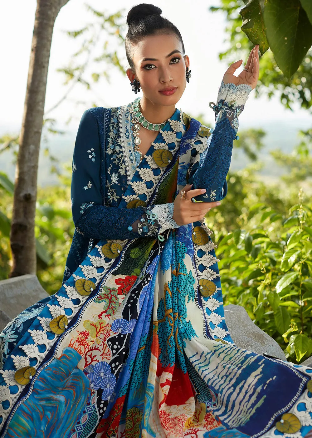 Navy Blue Lawn Suit - Elan - Luxury Lawn '23 - IVANA-EL23-06B