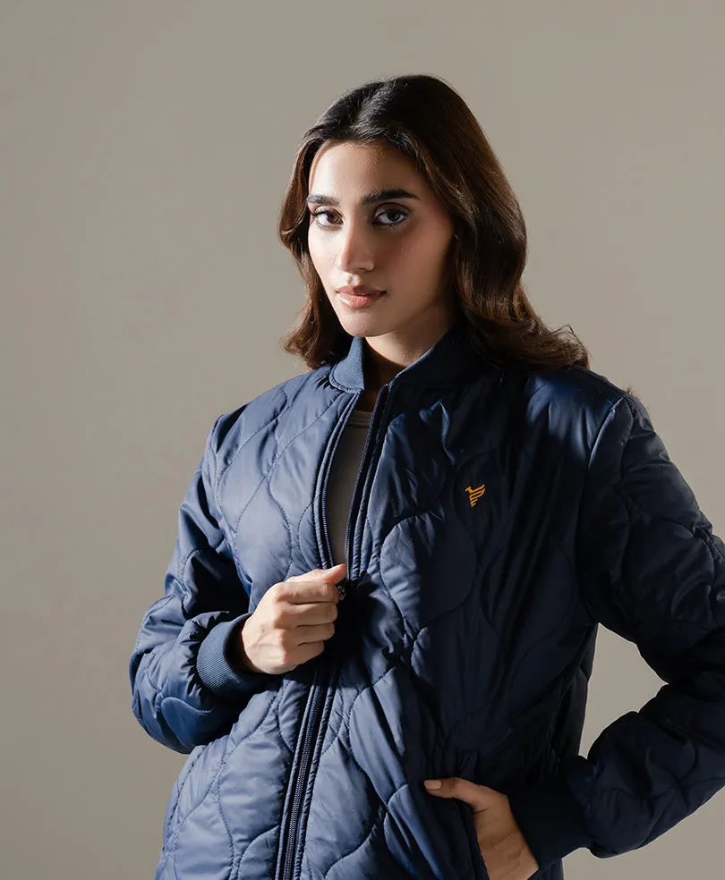 Navy Diamond Quilted Jacket (Women)