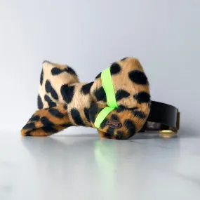 Neon Leopard Dog Bow Tie | Yellow