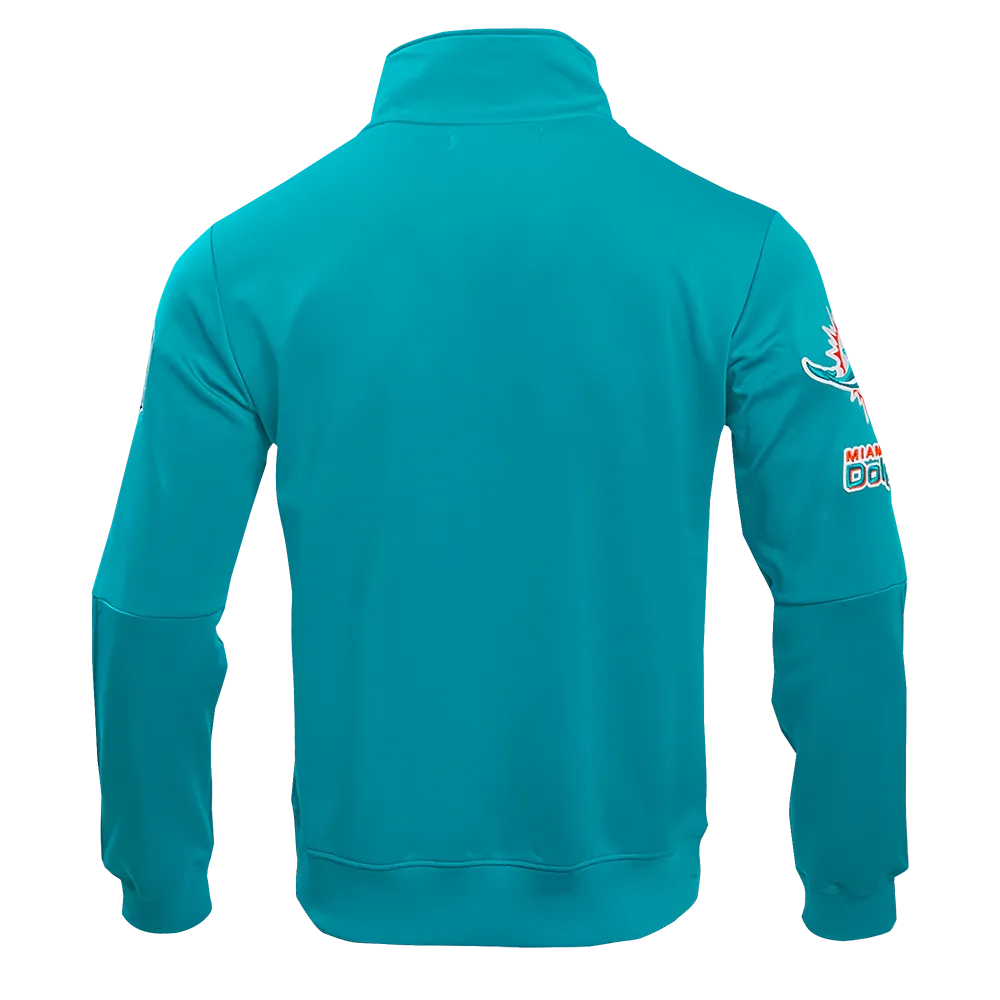 NFL MIAMI DOLPHINS CLASSIC MEN'S DK TRACK JACKET (TEAL)