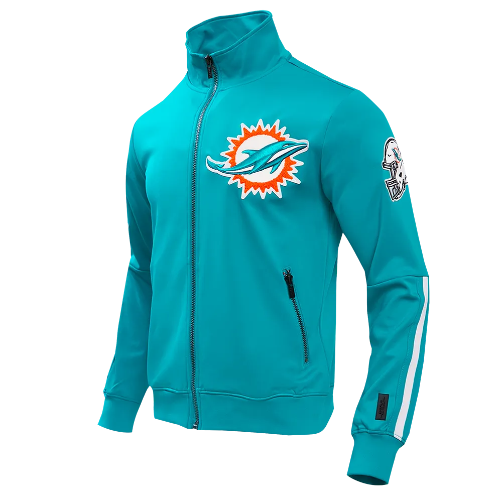 NFL MIAMI DOLPHINS CLASSIC MEN'S DK TRACK JACKET (TEAL)