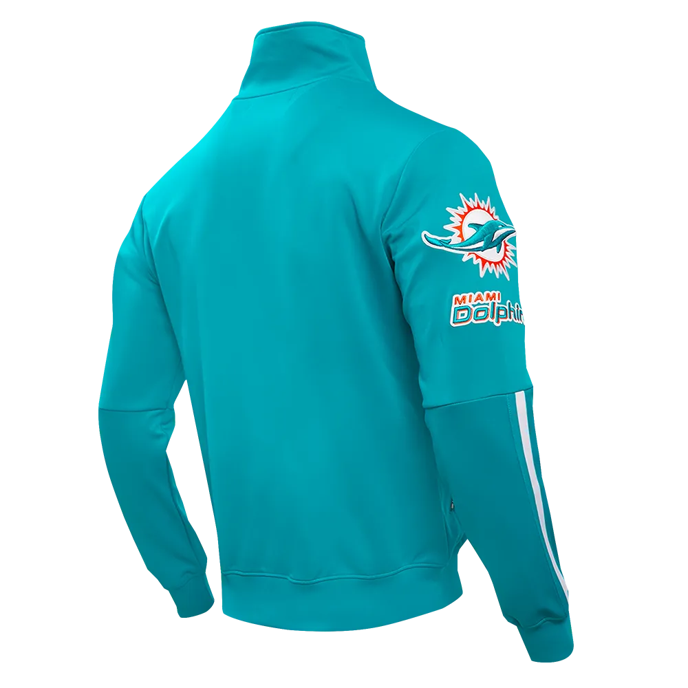 NFL MIAMI DOLPHINS CLASSIC MEN'S DK TRACK JACKET (TEAL)