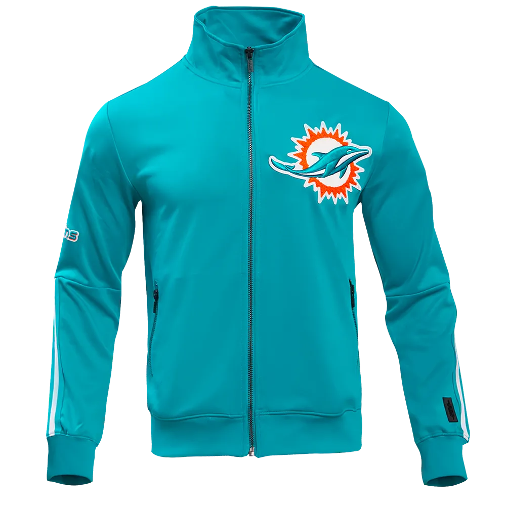 NFL MIAMI DOLPHINS CLASSIC MEN'S DK TRACK JACKET (TEAL)