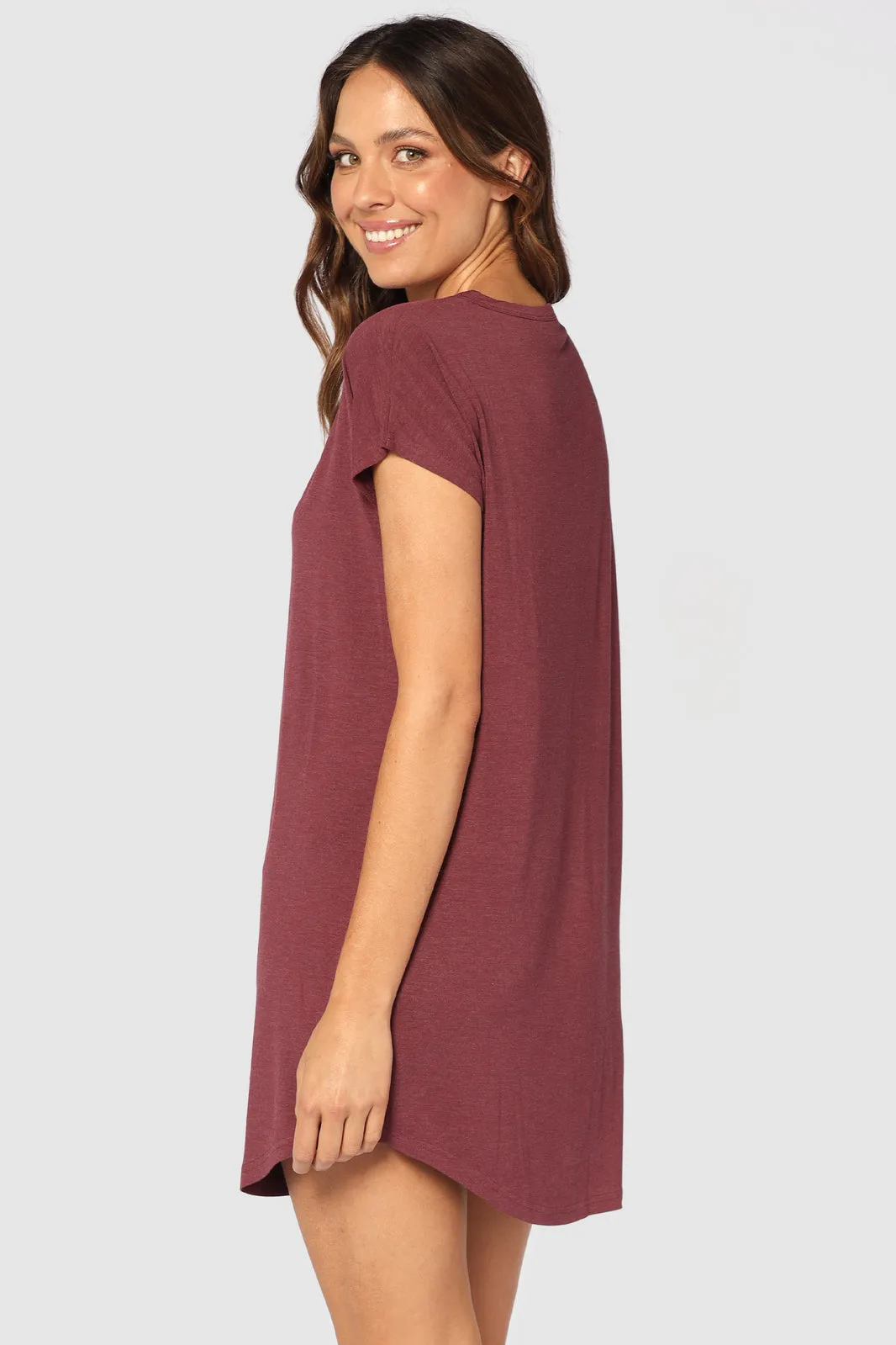 Niah Night Dress - Burgundy