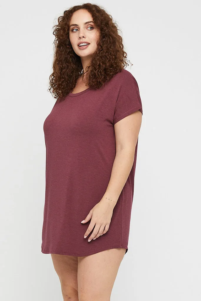 Niah Night Dress - Burgundy