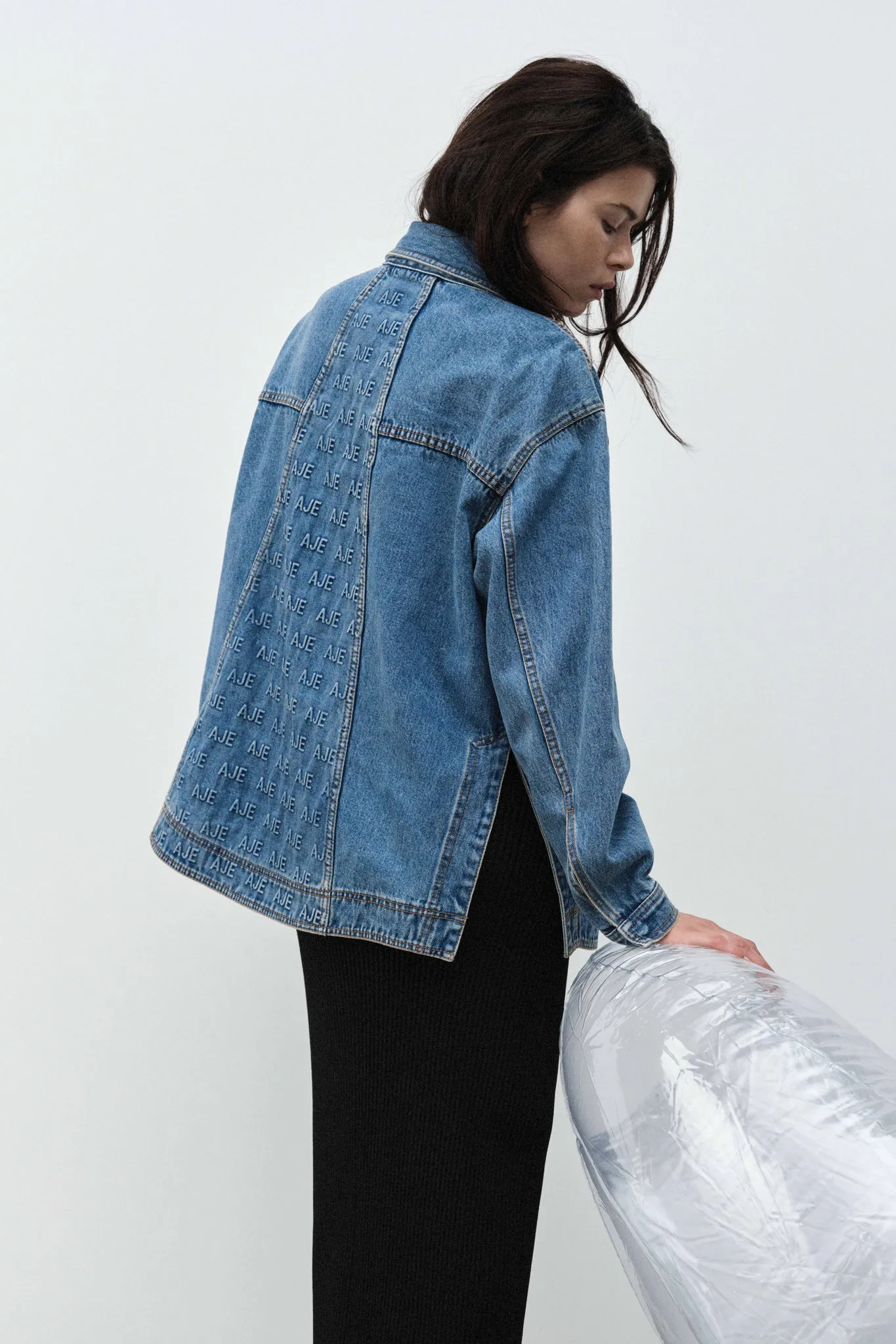 Nika Logo Denim Shacket