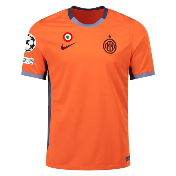 Nike Inter Milan Benjamin Pavard Third Jersey w/ Champions League Patches 23/24 (Safety Orange/Thunder Blue)