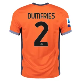 Nike Inter Milan Denzel Dumfries Third Jersey w/ Serie A   Copa Italia Patches 23/24 (Safety Orange/Thunder Blue)