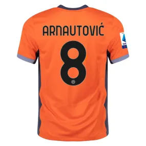 Nike Inter Milan Marko Arnautović Third Jersey w/ Serie A   Copa Italia Patches 23/24 (Safety Orange/Thunder Blue)