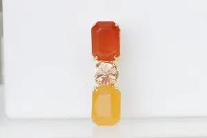 ORANGE YELLOW BROOCH