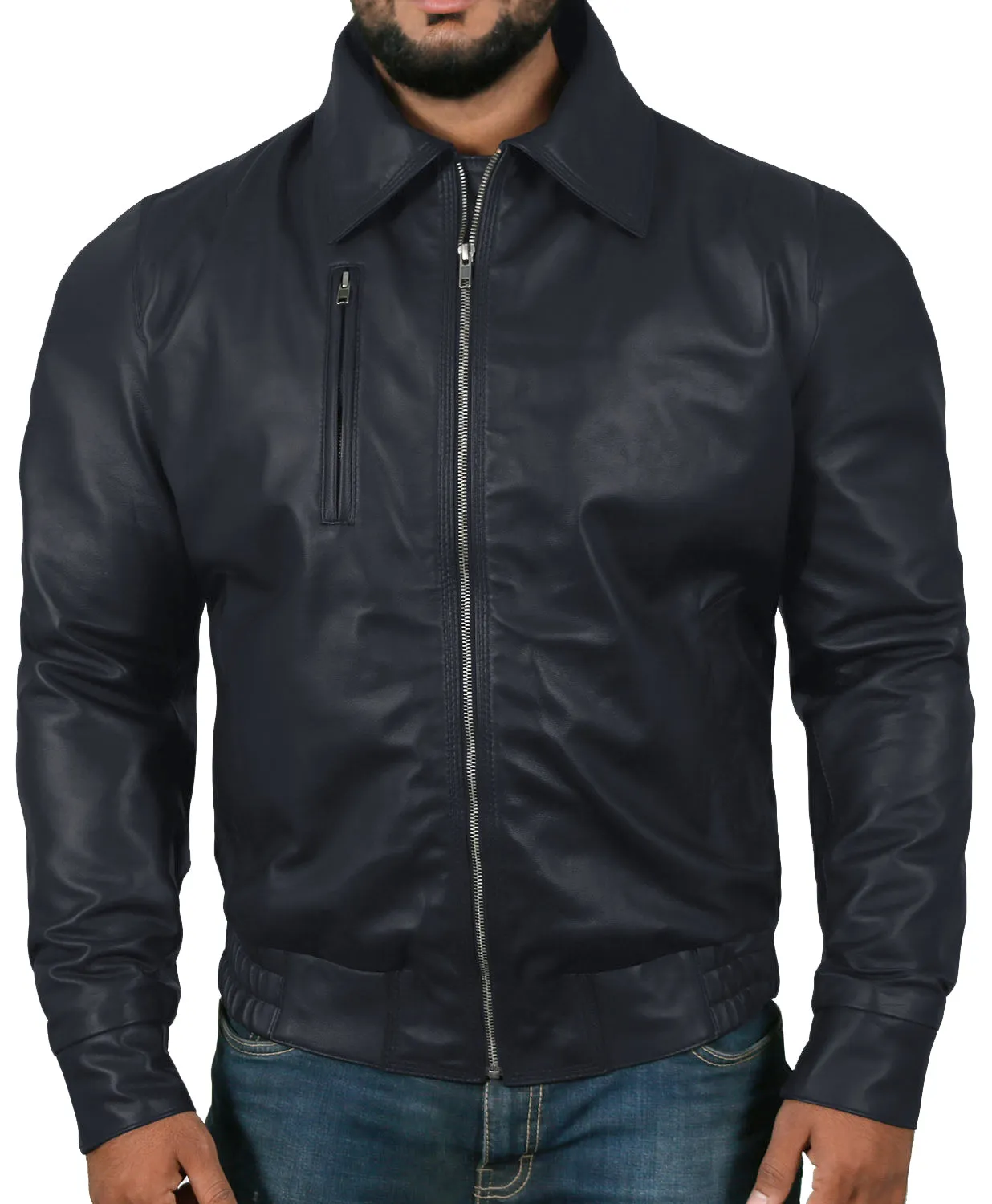 Orbitara Tan Bomber Leather Jacket