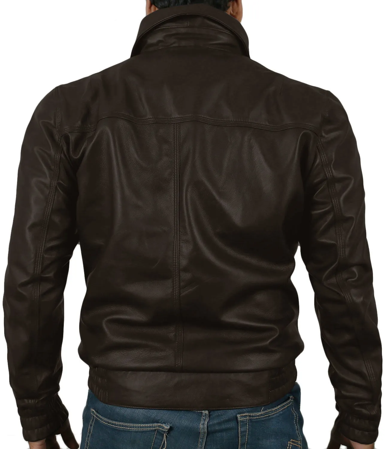 Orbitara Tan Bomber Leather Jacket