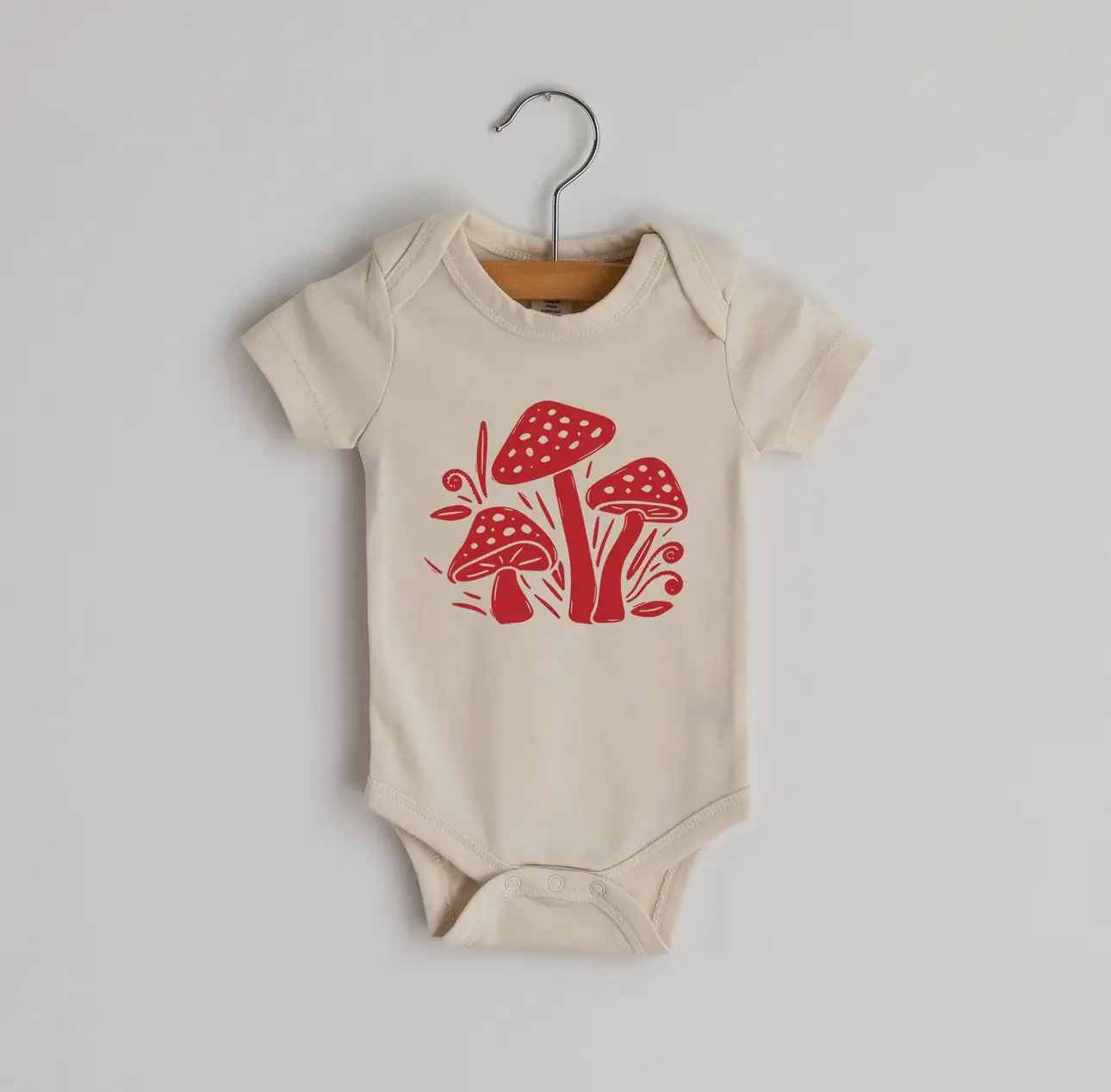 Organic Baby Bodysuit - Modern Mushrooms