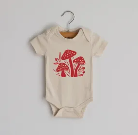 Organic Baby Bodysuit - Modern Mushrooms