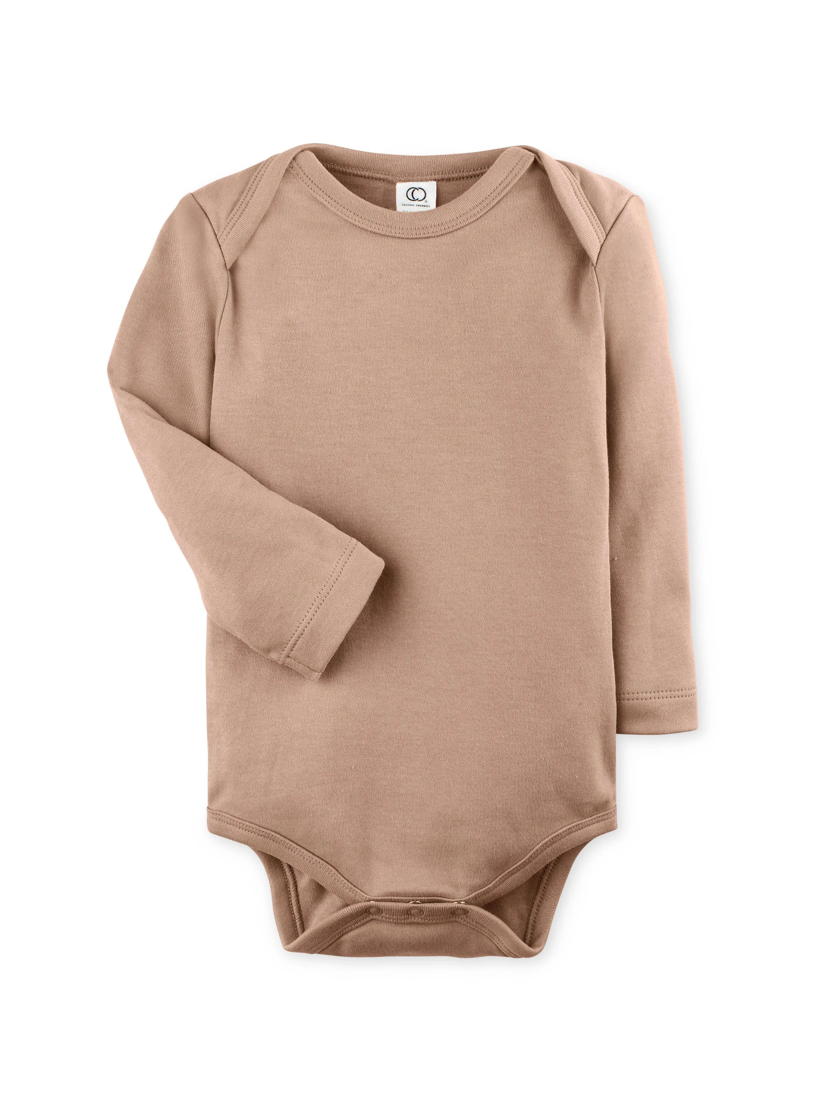 Organic Baby Long Sleeve Classic Bodysuit - Truffle