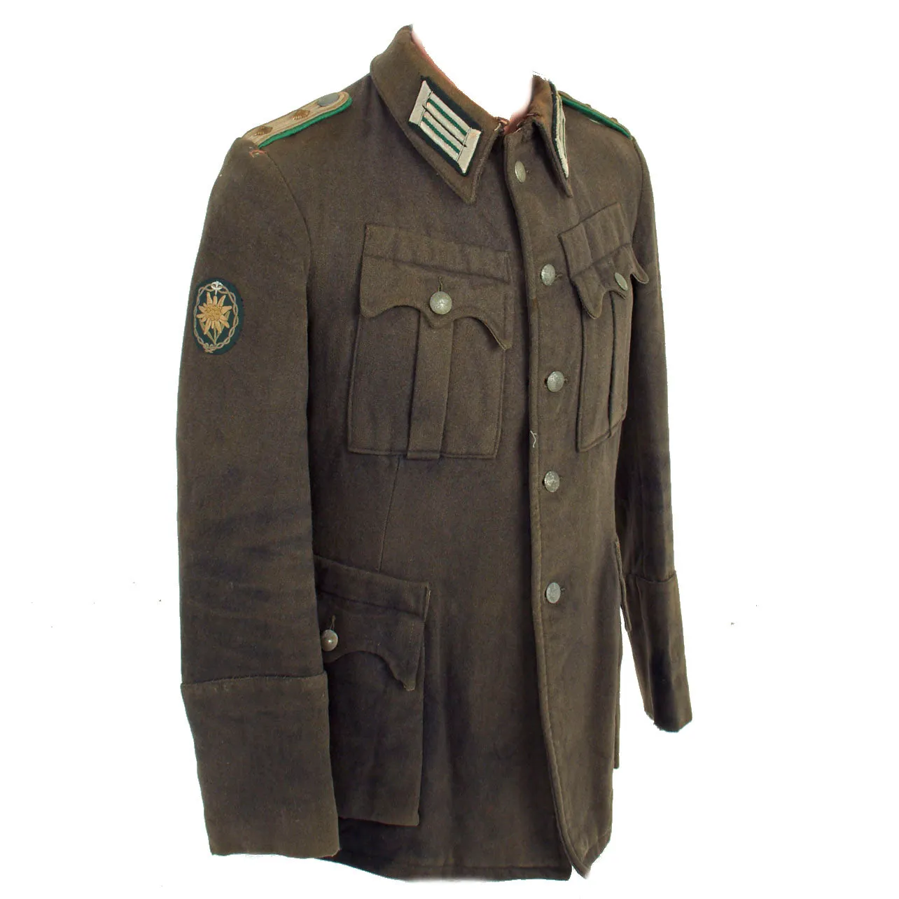 Original German WWII Gebirgsjäger Mountain Trooper Hauptmann Officer's Tunic - Pre-War Austrian Uniform Conversion