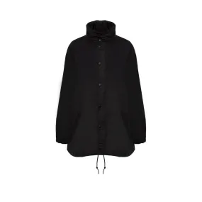 Oversize Logo Nylon Windbreaker in Black