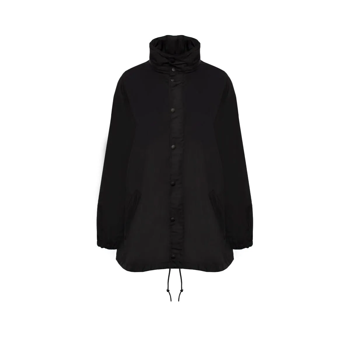 Oversize Logo Nylon Windbreaker in Black