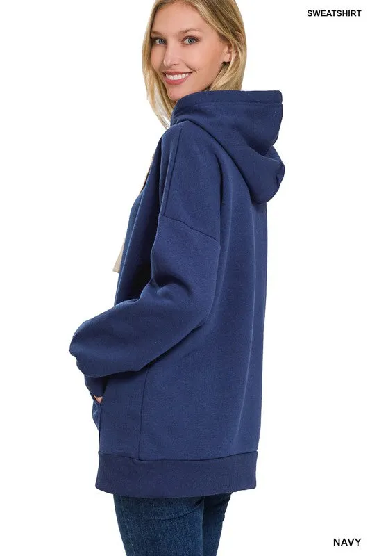 Oversized Hoodie Longline Sweatshirt