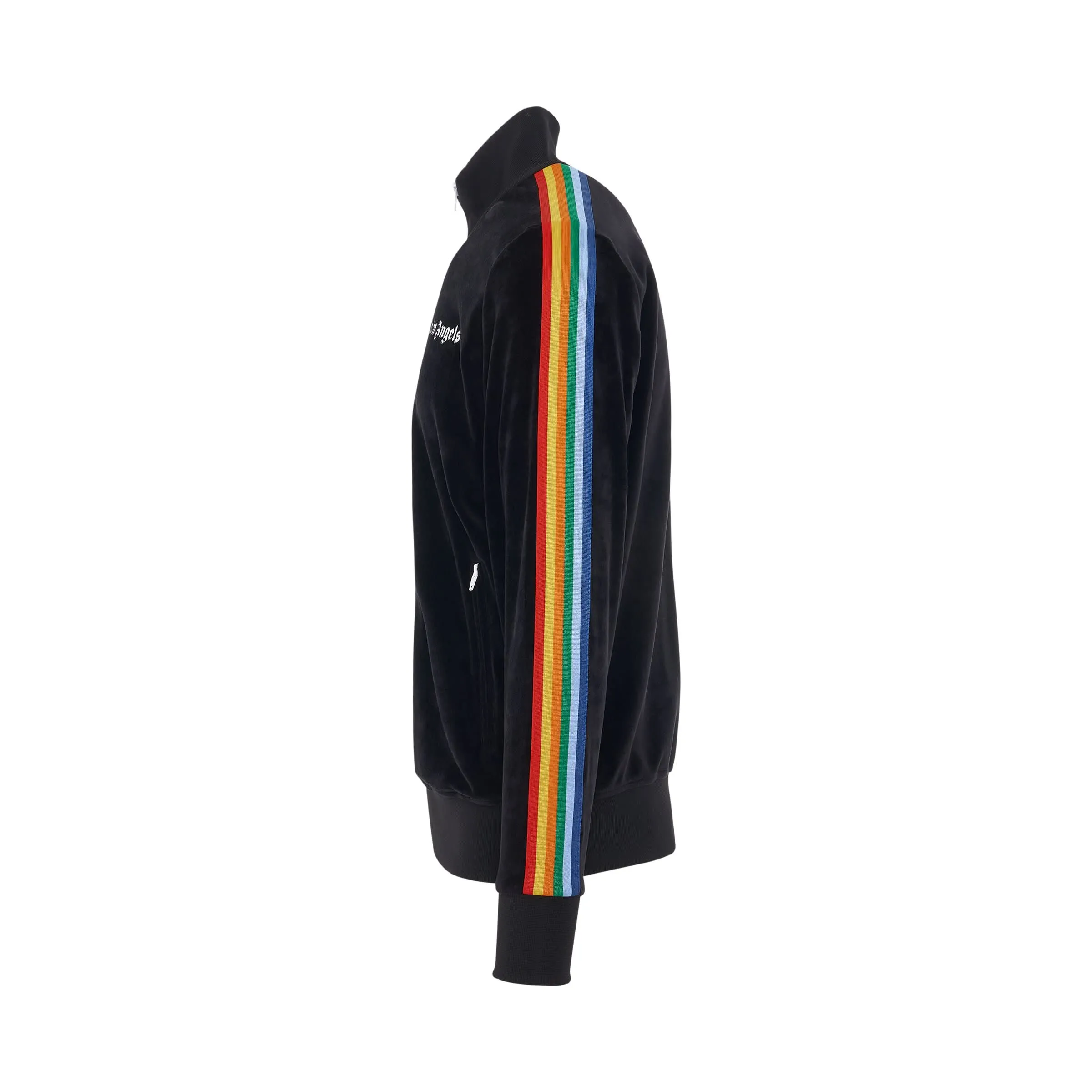 PA Rainbow Chenille Track Jacket in Black/White