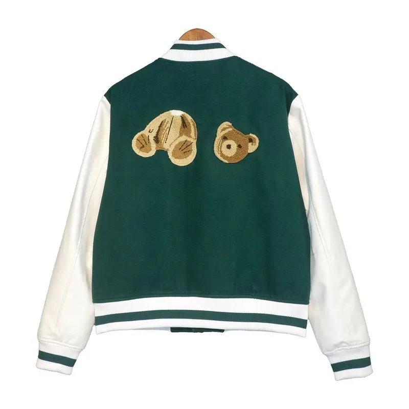 Palm Angels Jacket Embroidered Quilted Baseball Uniform Loose Jacket Coat