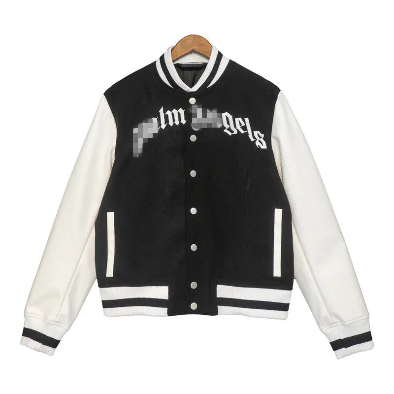 Palm Angels Jacket Embroidered Quilted Baseball Uniform Loose Jacket Coat