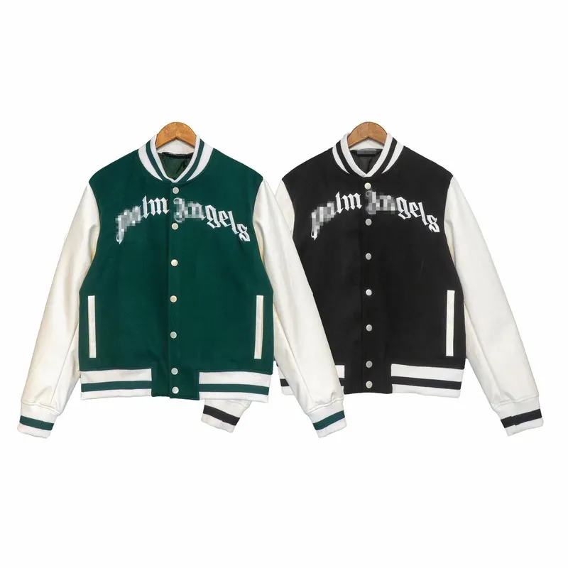 Palm Angels Jacket Embroidered Quilted Baseball Uniform Loose Jacket Coat