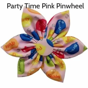 Party Time Pinwheel  Ties in Pink