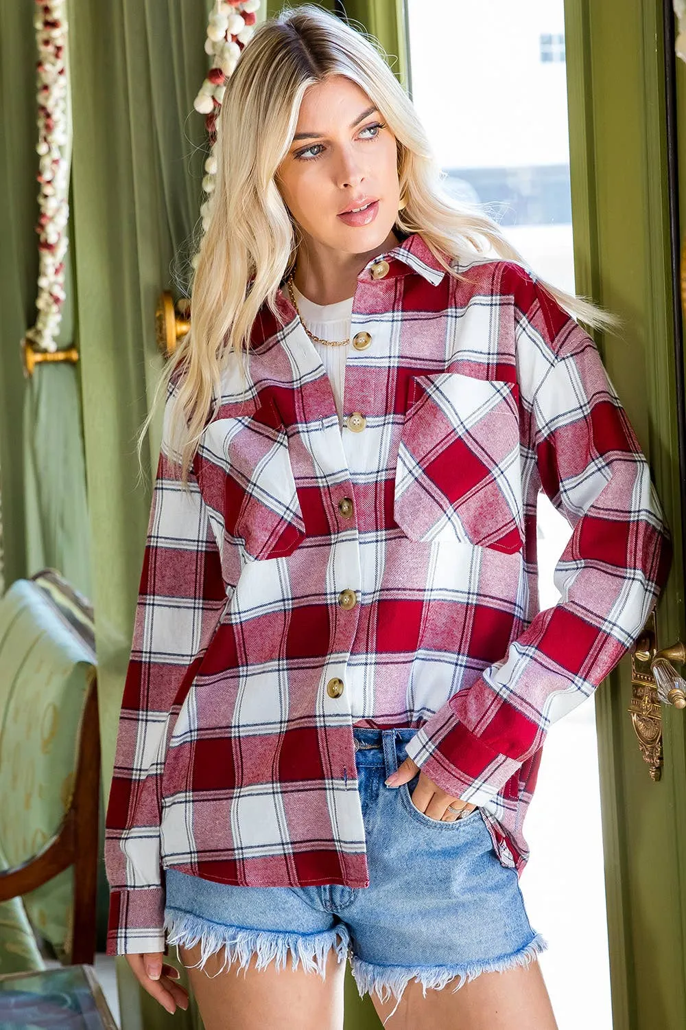 PERFECT PLAID SHIRT WESTERN INSPIRED: Red