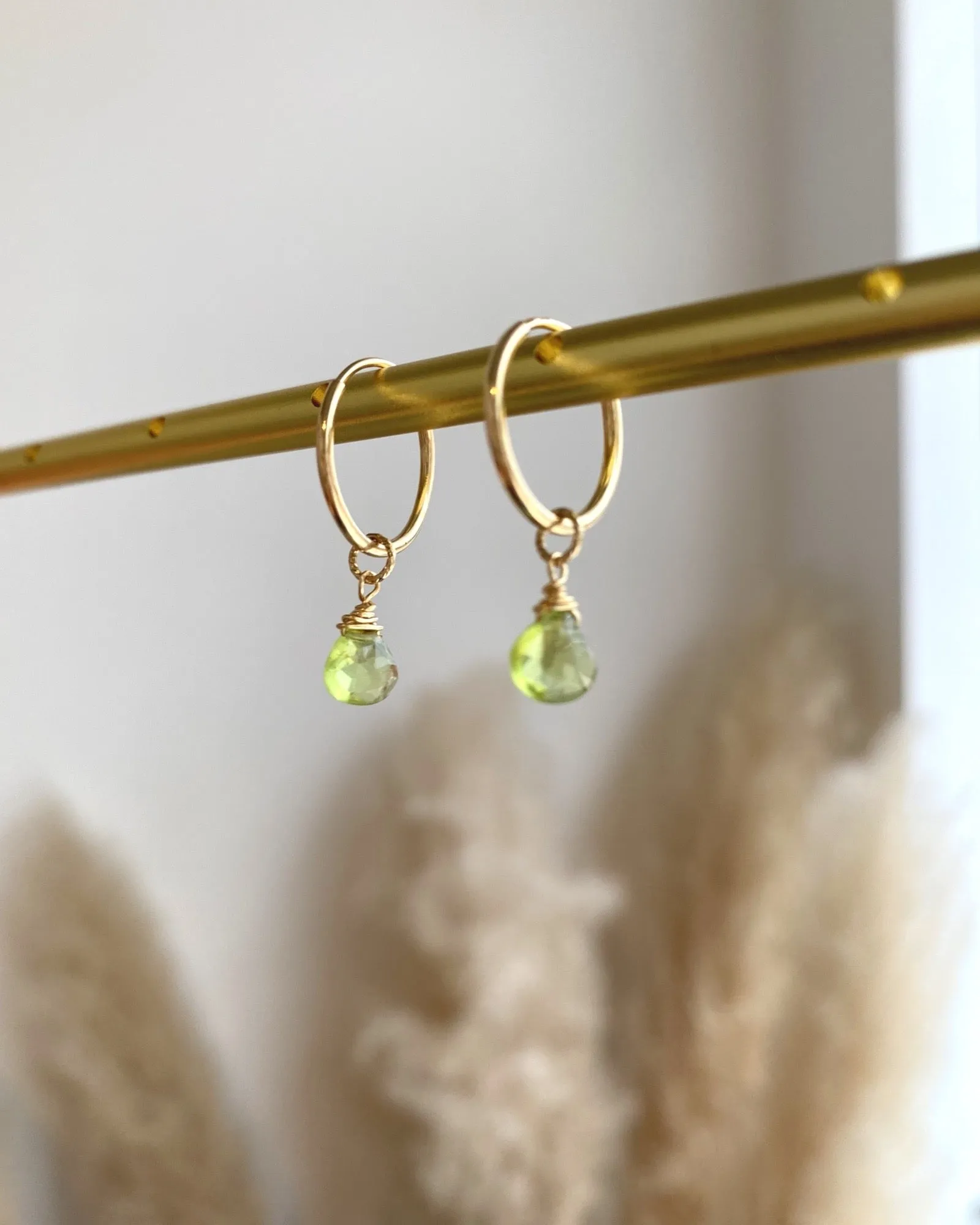 Peridot Mini Infinity Hoops