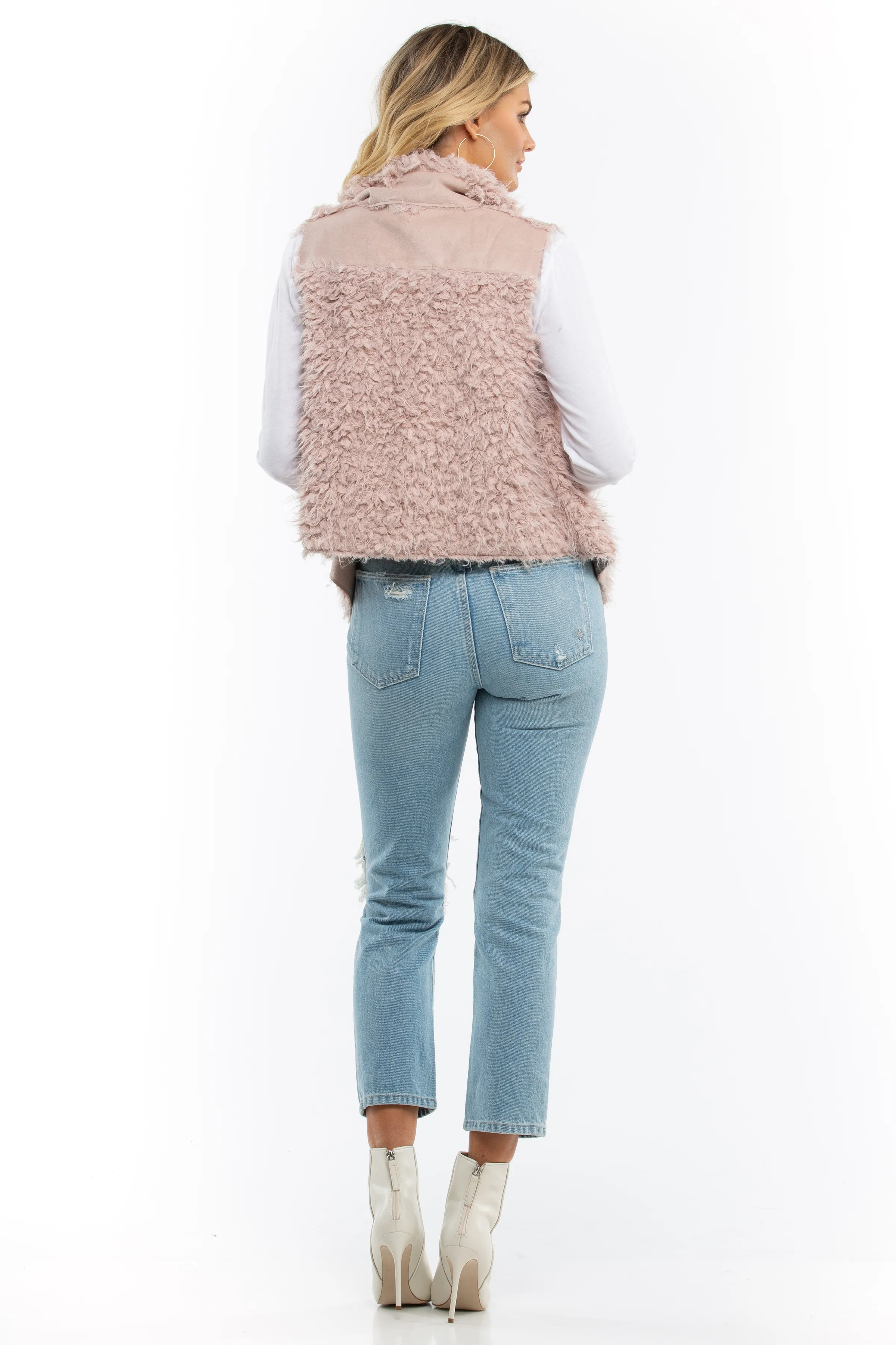 Pink Faux Fur Vest