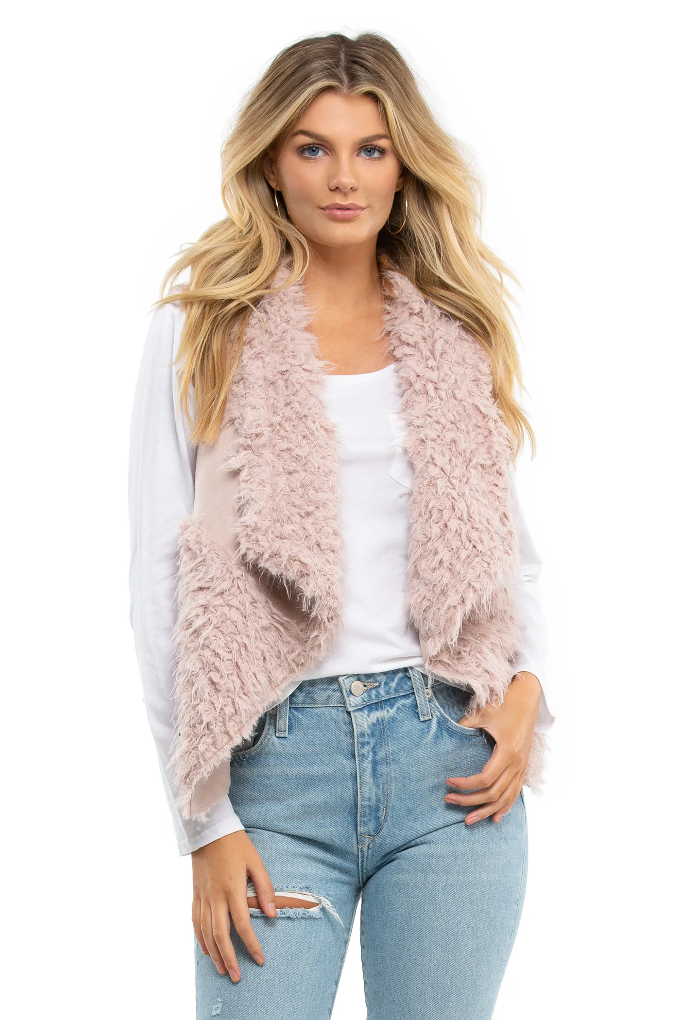 Pink Faux Fur Vest