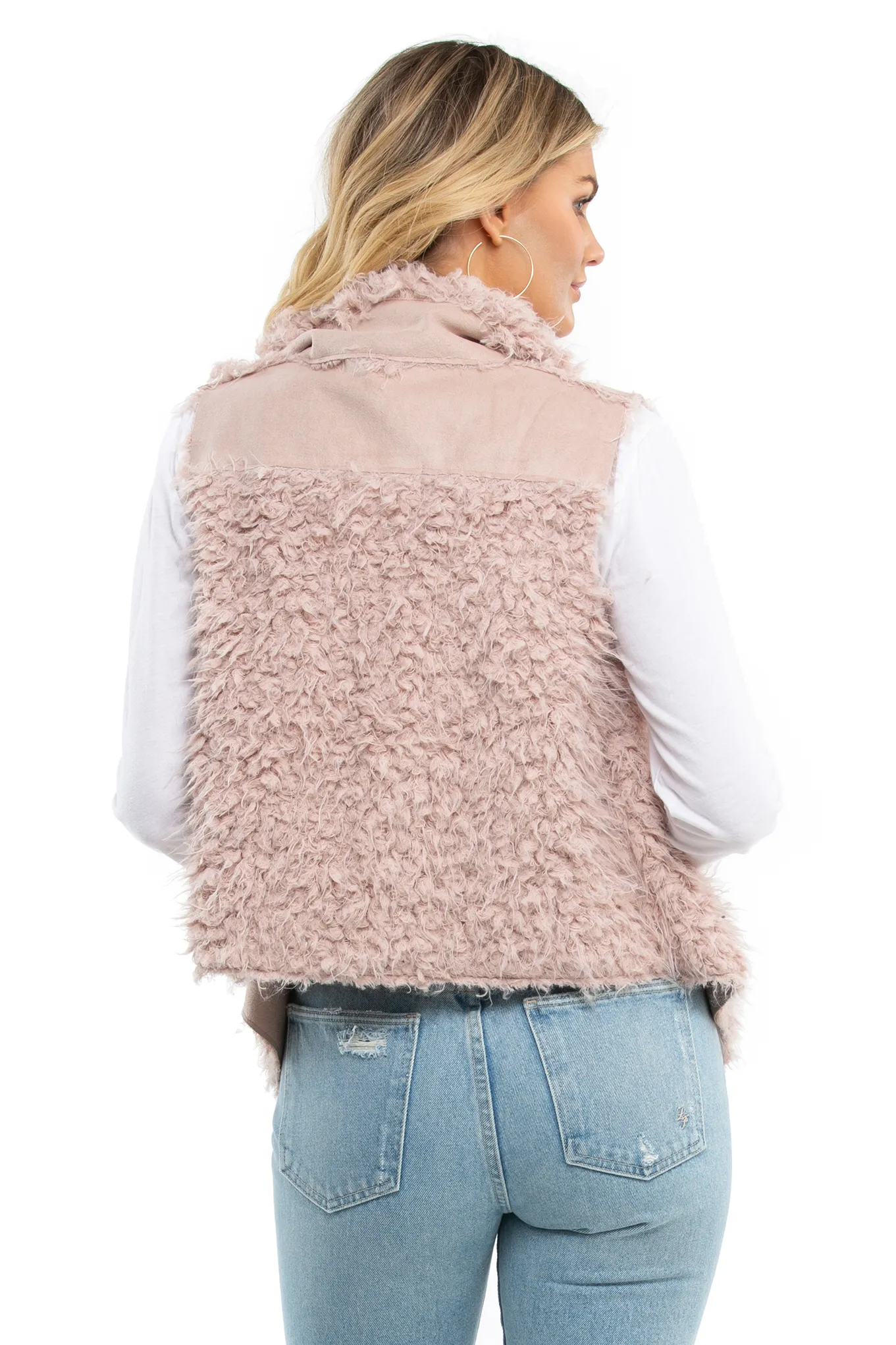 Pink Faux Fur Vest