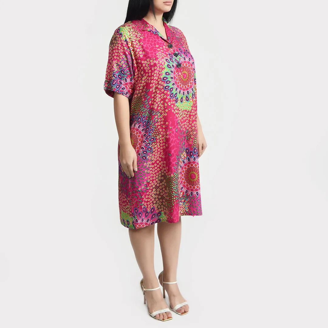 Pink Teardrop Viscose Shirt Dress Size 12-30 SO4