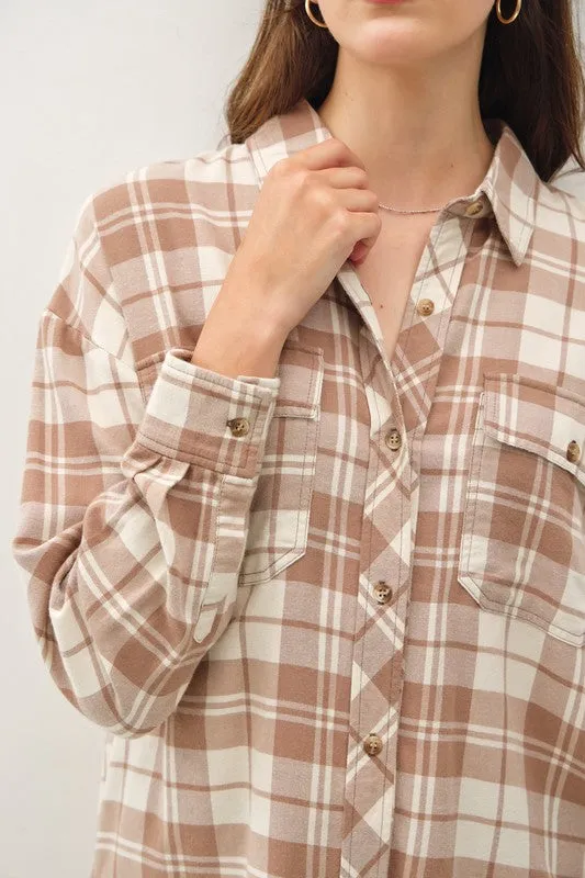 Plaid Flannel Long Sleeve Button Down