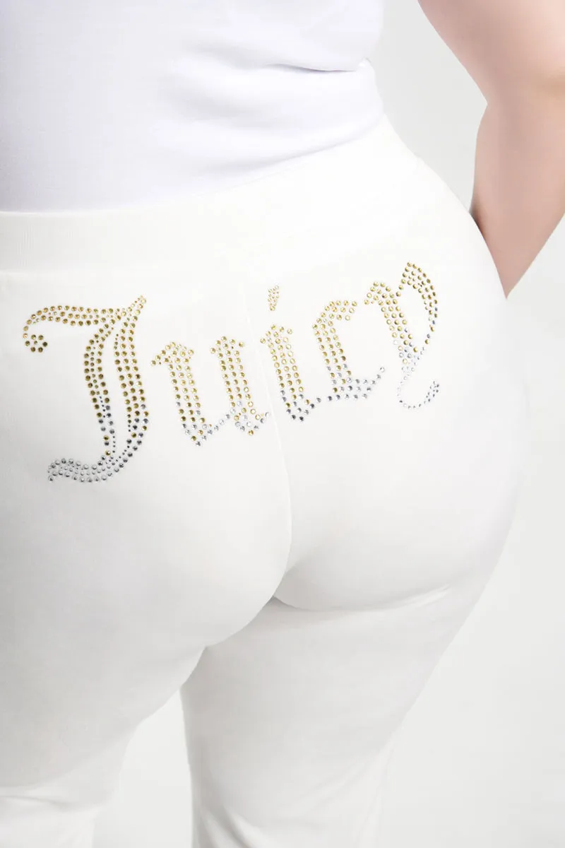 Plus-Size Ombre Big Bling Velour Track Pants