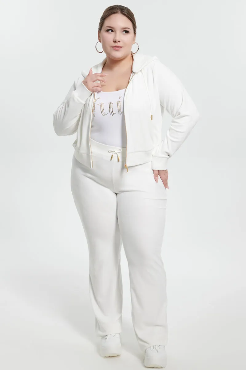 Plus-Size Ombre Big Bling Velour Track Pants