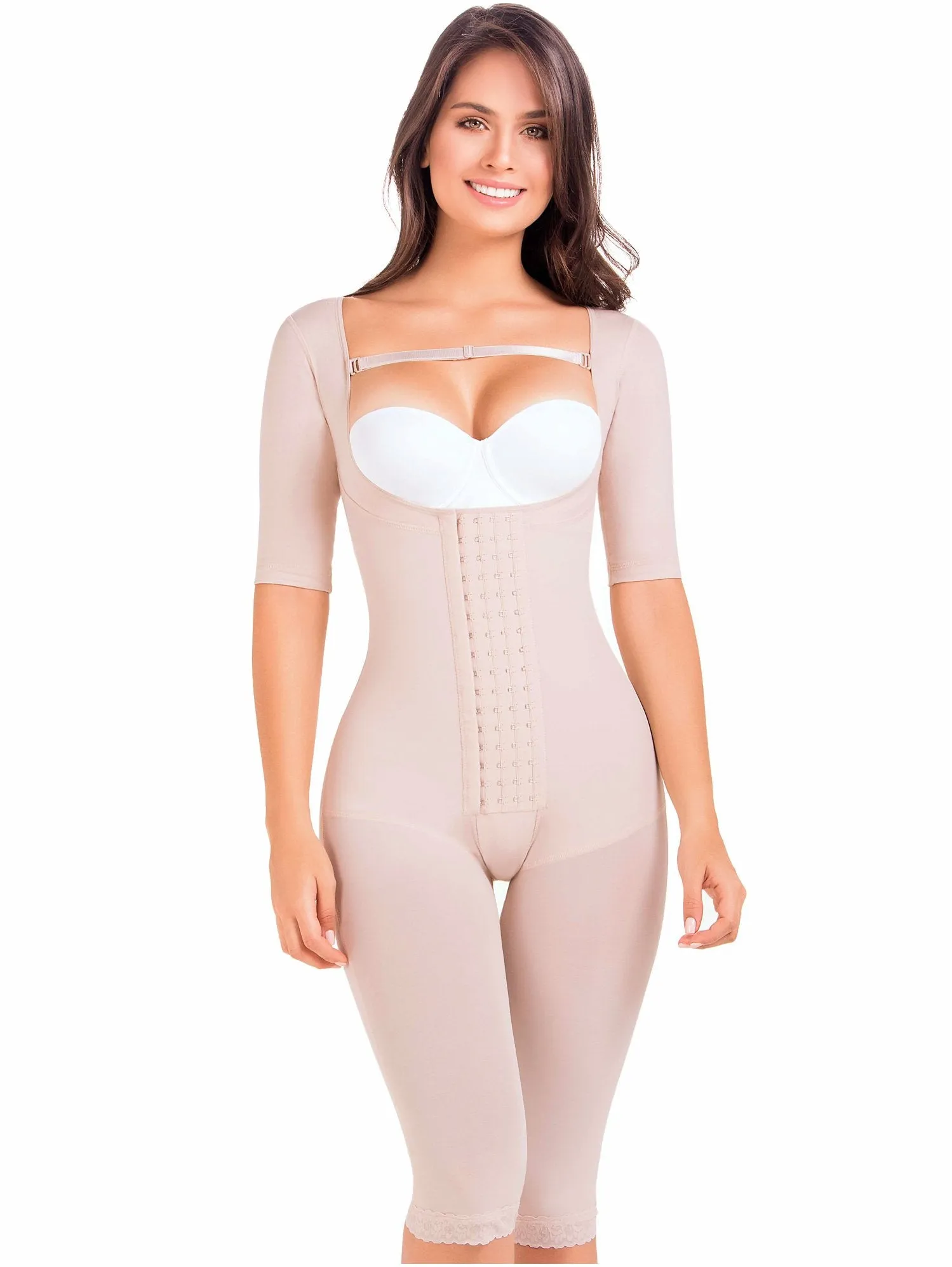 Post Surgery and Postpartum Body Shaper Girdle with Sleeves Fajas MaríaE 9142