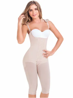 Post Surgery Knee Length Tummy Control Bodysuit Fajas MaríaE 9152