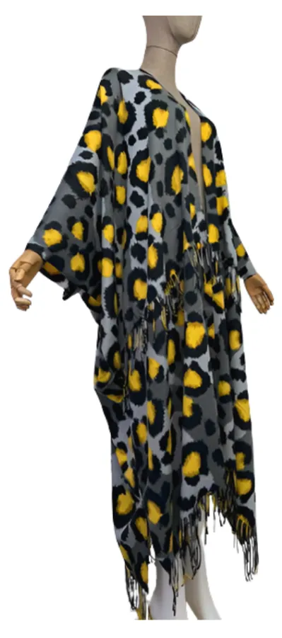 Pre Order:  Cozy Retro Leopard Print Cardigan with Matching Scarf - WINI