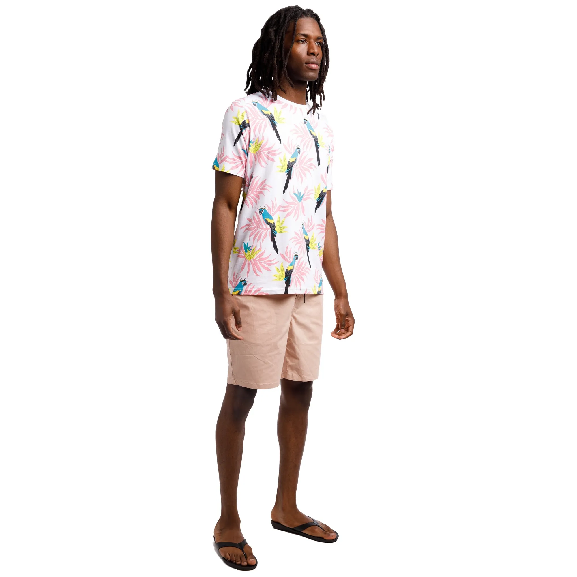 Printed Stretch Short Sleeve Crew Neck Tee | Parrot Captain